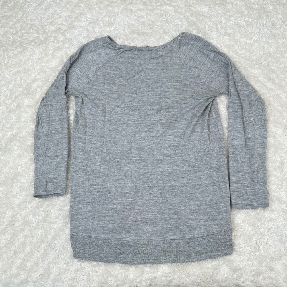 Athleta M Medium Gray Pullover Modal Stretch Ls C… - image 2
